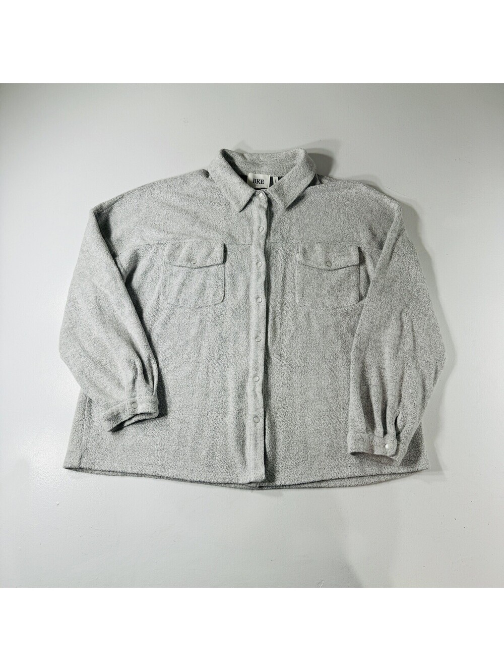 Buckle BKE Flannel Shirt Pearl Snap Gray Eased Women’s Size Large
